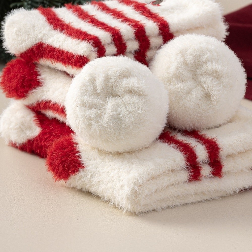 Embroidery Xmas Tree - Christmas Tree Christmas Thick Thermal Socks