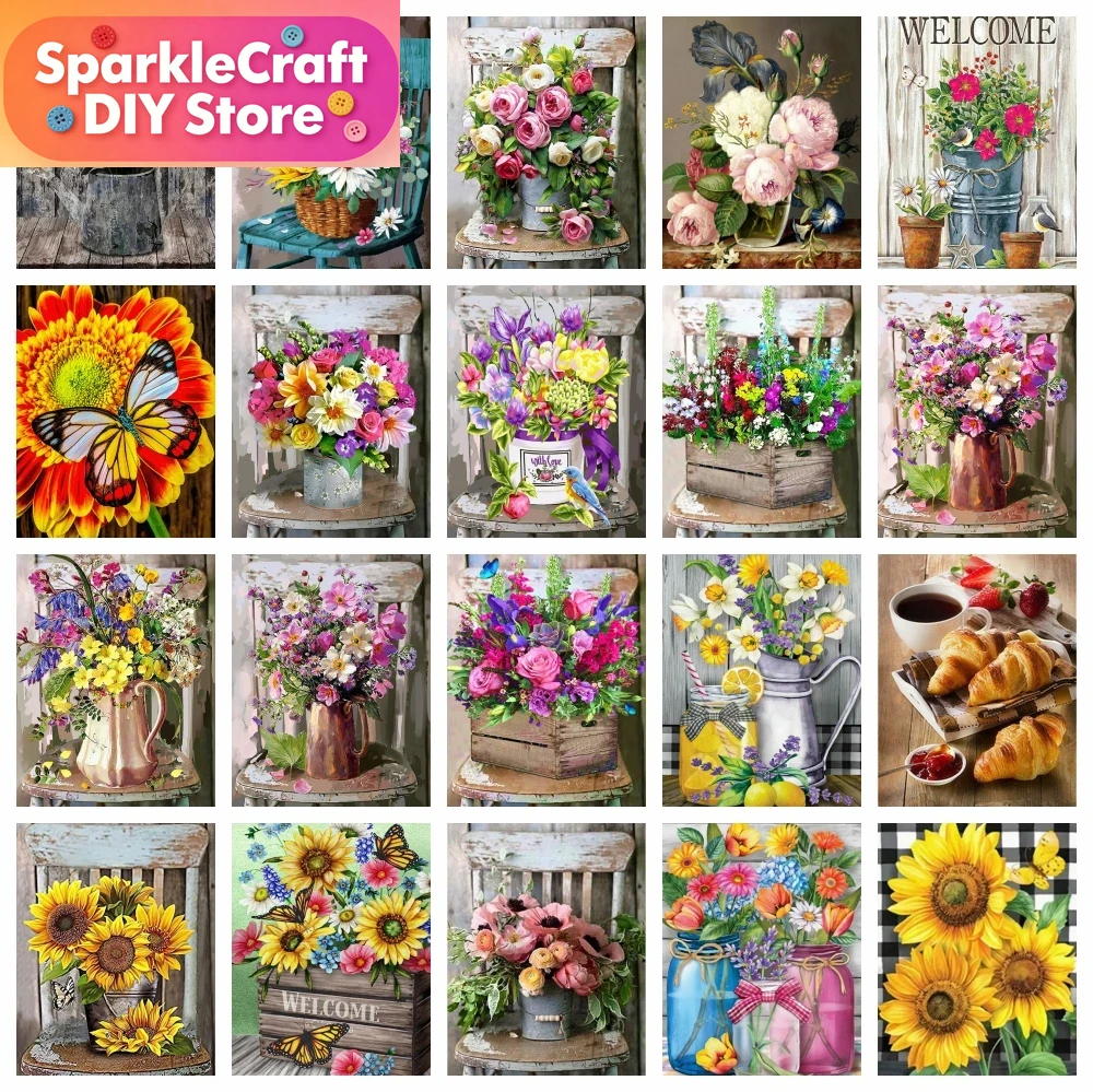 Embroidery Rose Stitch - 1pc frameless Diamond Painting Flower Rose