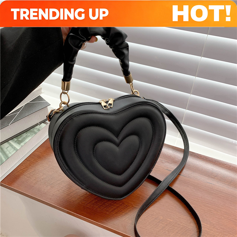 Embroidery Design Love - Fashion Love Heart Shape Shoulder Bag