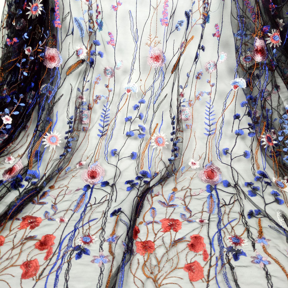 Embroidered Aquatic Plant Lace - Embroidery Abaya review and price