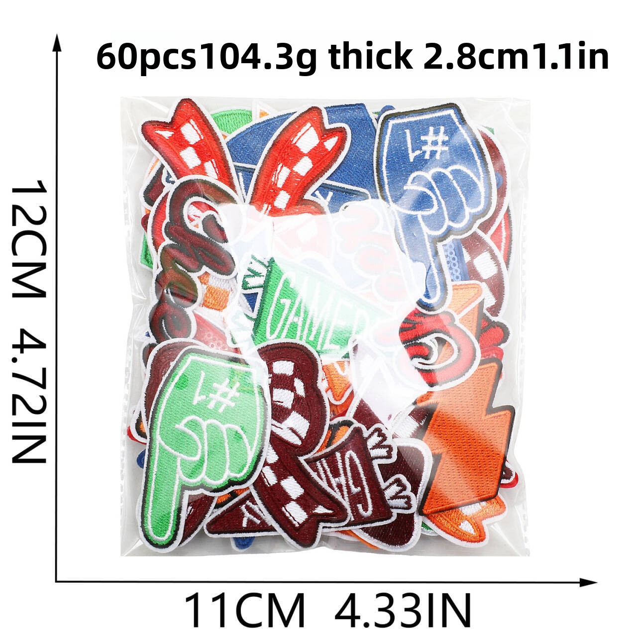 1PCS Red Blue Green Lightning  - Embroidery Design Love review and price