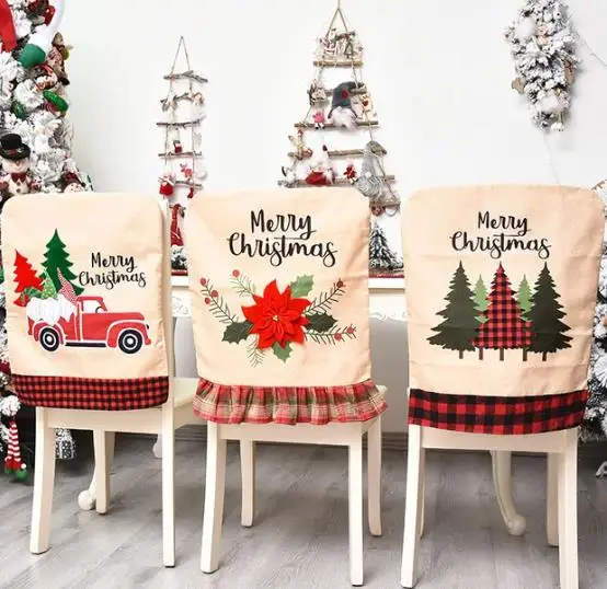 4/6/8pcs Christmas Chair Cover - Embroidery Xmas Tree review and price