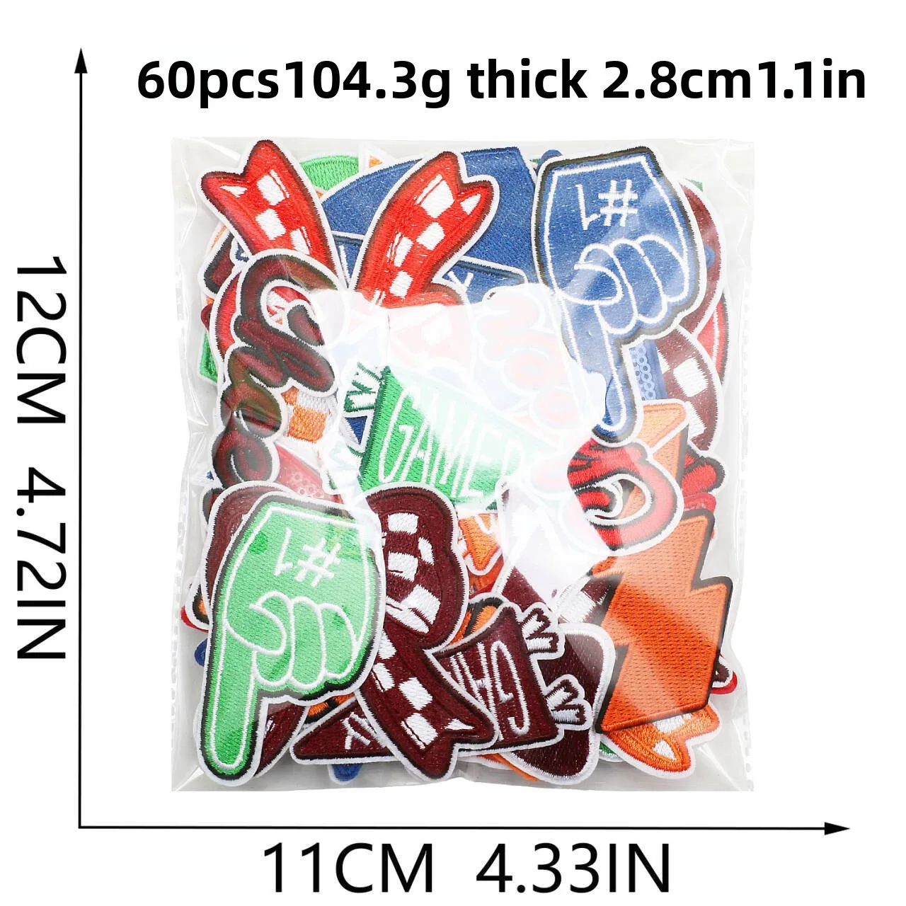 1PCS Tricolor Love Star Embroi - Embroidery Design Love review and price