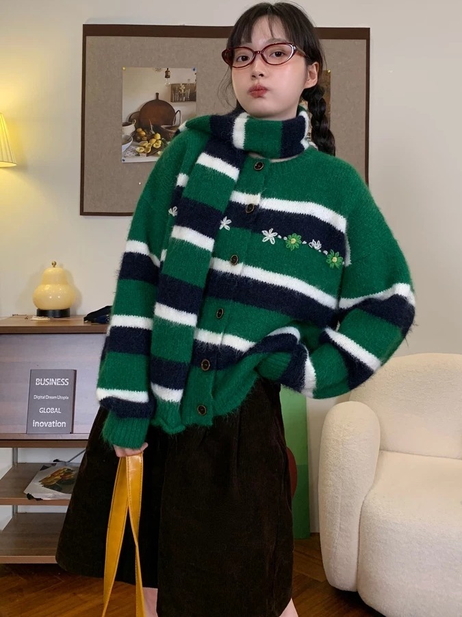 Retro Loose Women's Knitted Ca - Embroidery Online Designs review and price