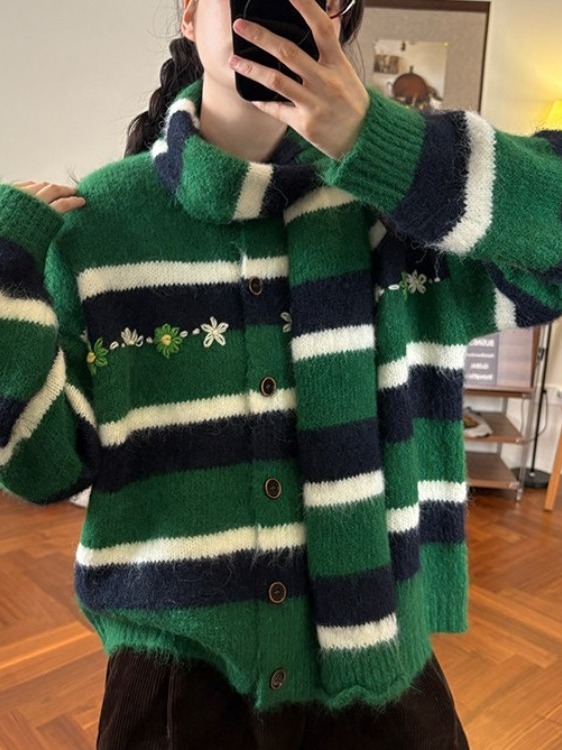 Retro Loose Women's Knitted Ca - Embroidery Online Designs review and price