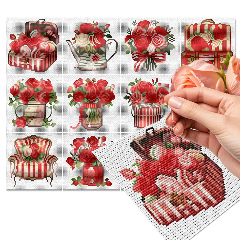 12Pcs Rose Cross Stitch 11Ct P - Embroidery Rose Stitch review and price