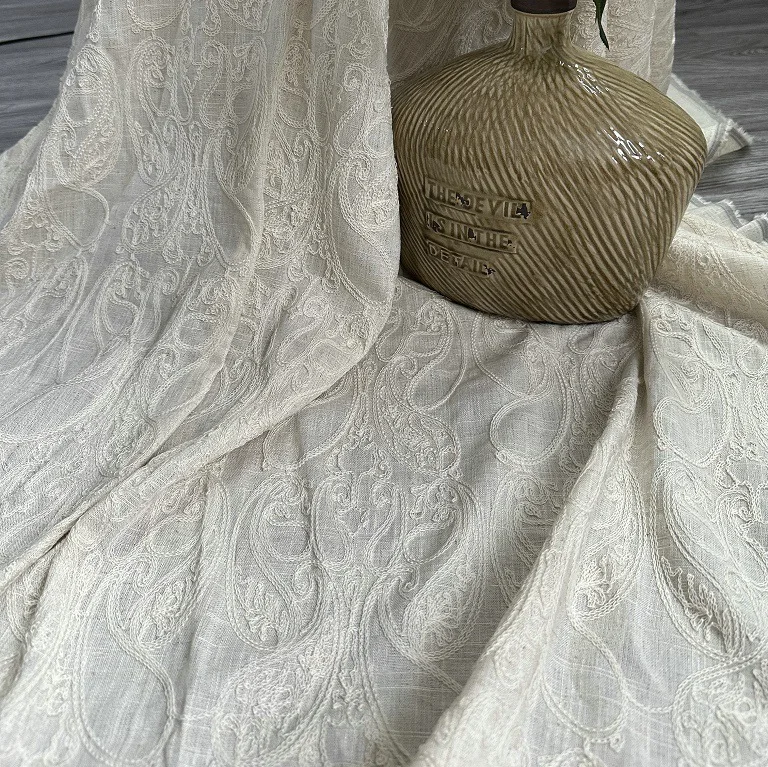 Pure linen base fabric with co - Embroidery Chain Stitch review and price