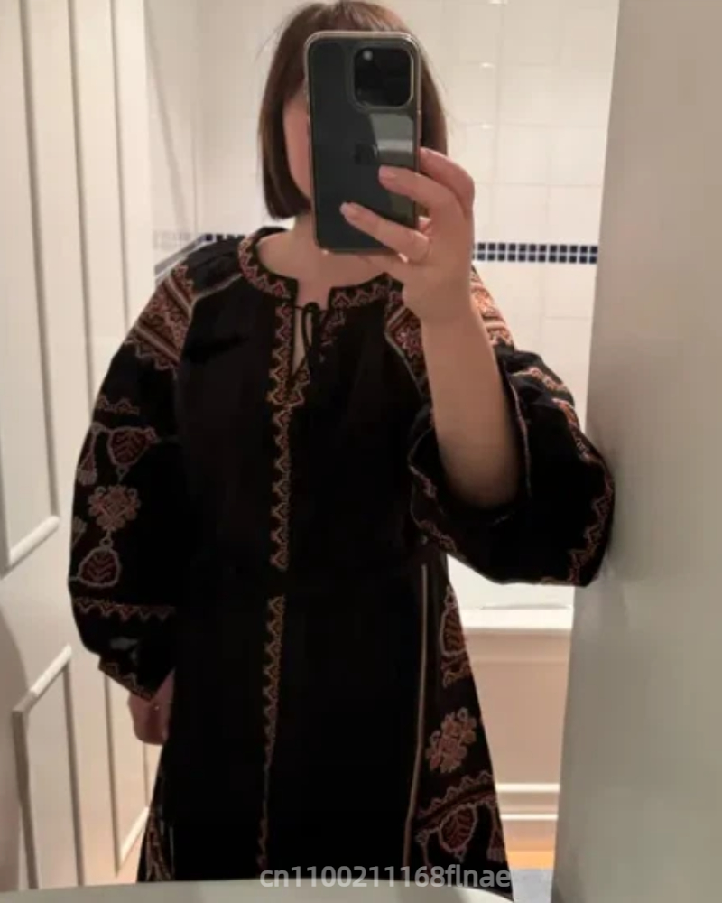 European Retro Ethnic Style Dr - Embroidery Abaya review and price