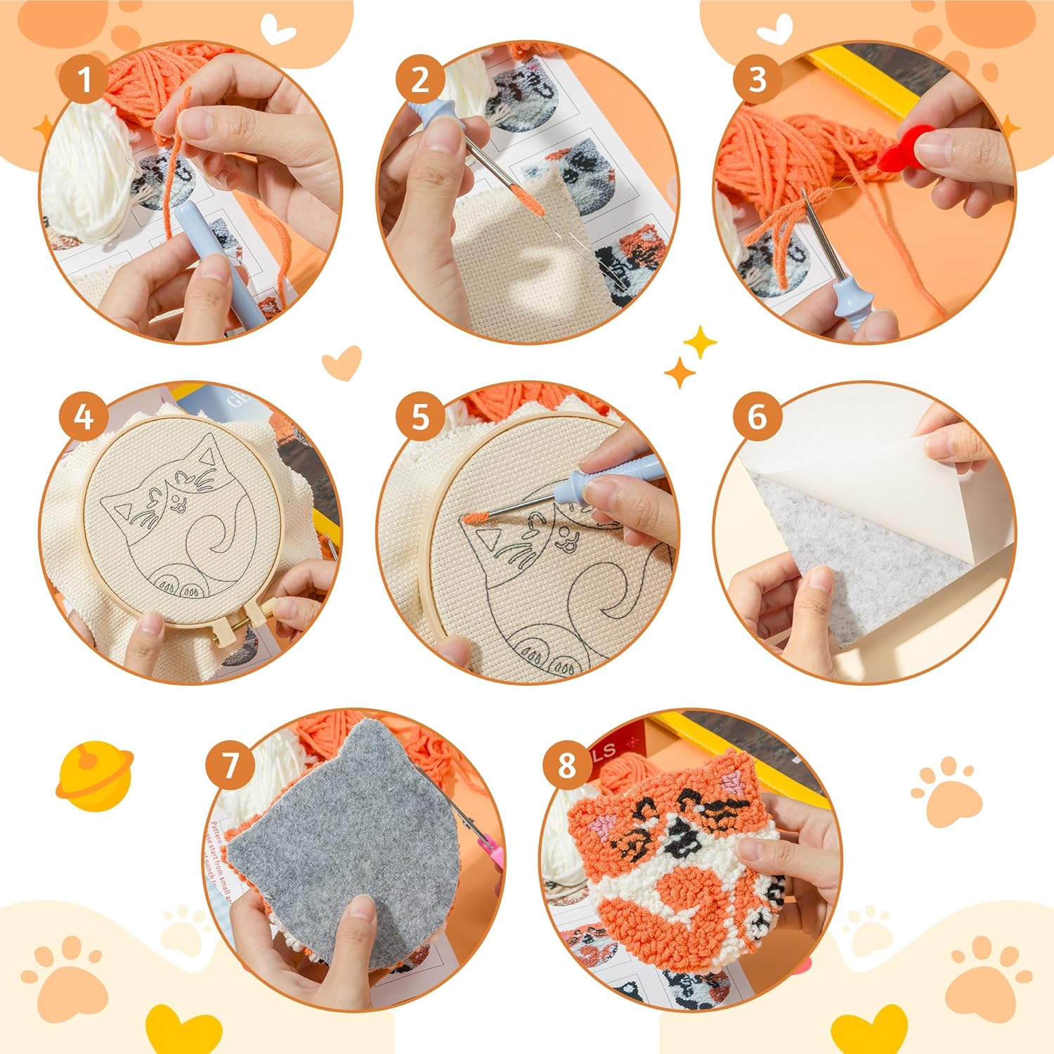 6Pcs Frog Punch Needle Coaster - Punch Needle Handle review and price