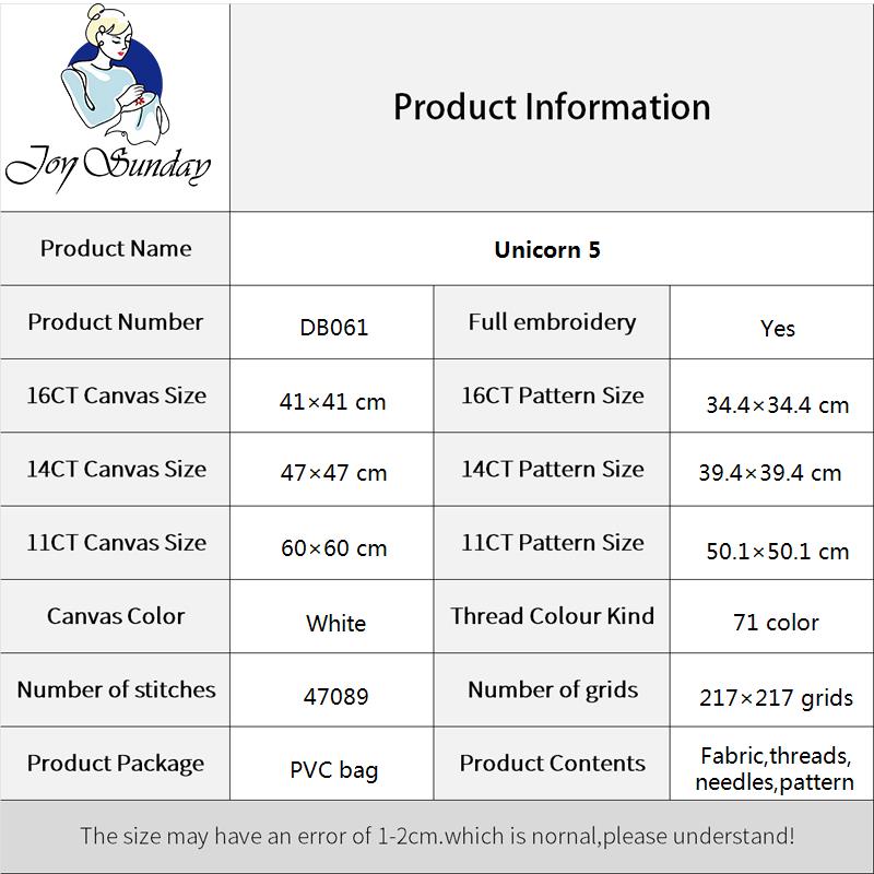 Joy Sunday Animal Pattern Cros - Embroidery Unicorn review and price