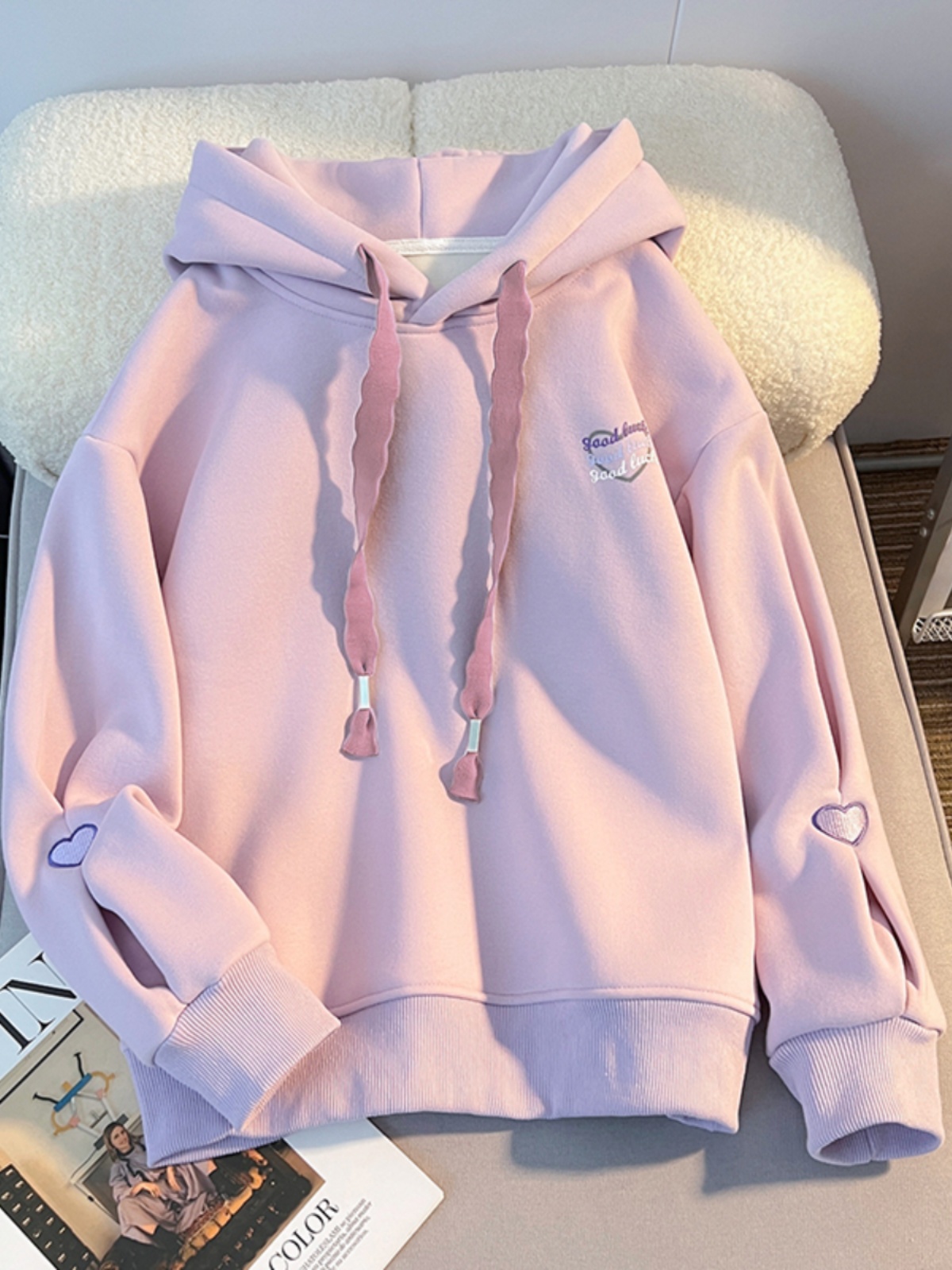 Thickened Hoodie Sweatshirt Gi - Embroidery Design Love review and price