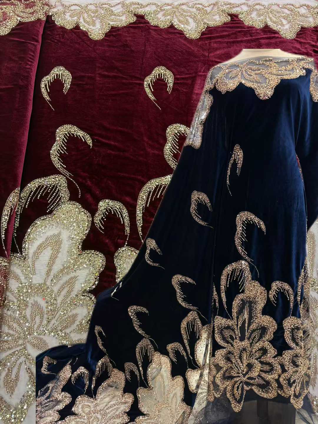 African Velvet Beaded Heavy La - Embroidery Abaya review and price
