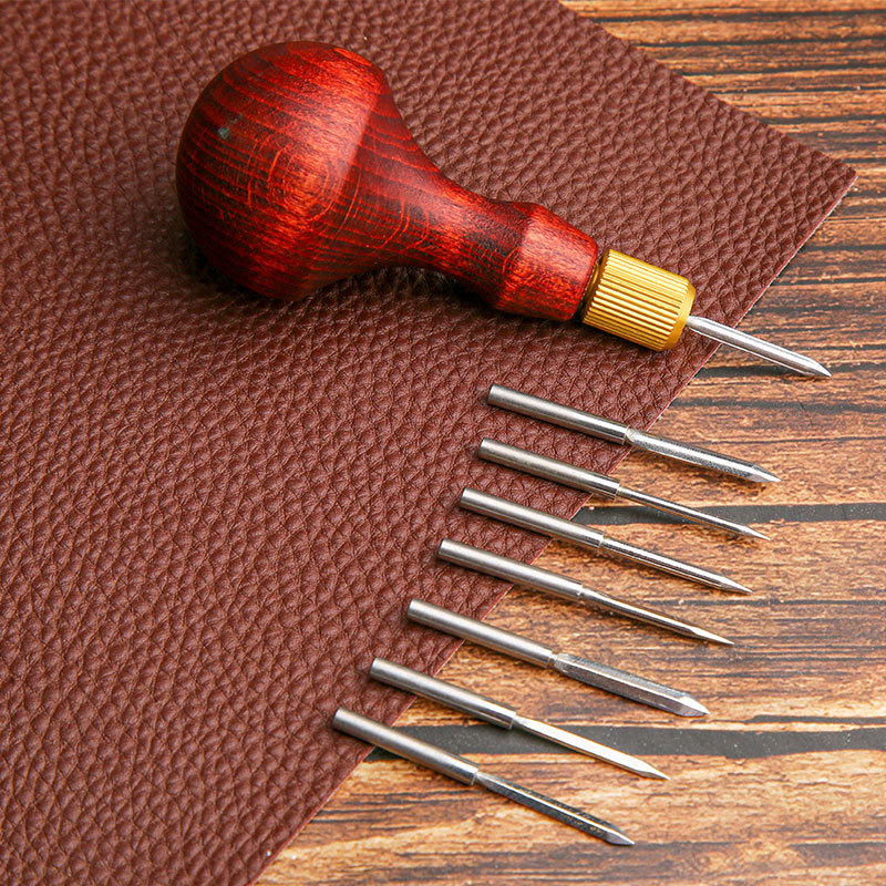 1Set DIY Leather Punch Awl Woo - Punch Needle Handle review and price