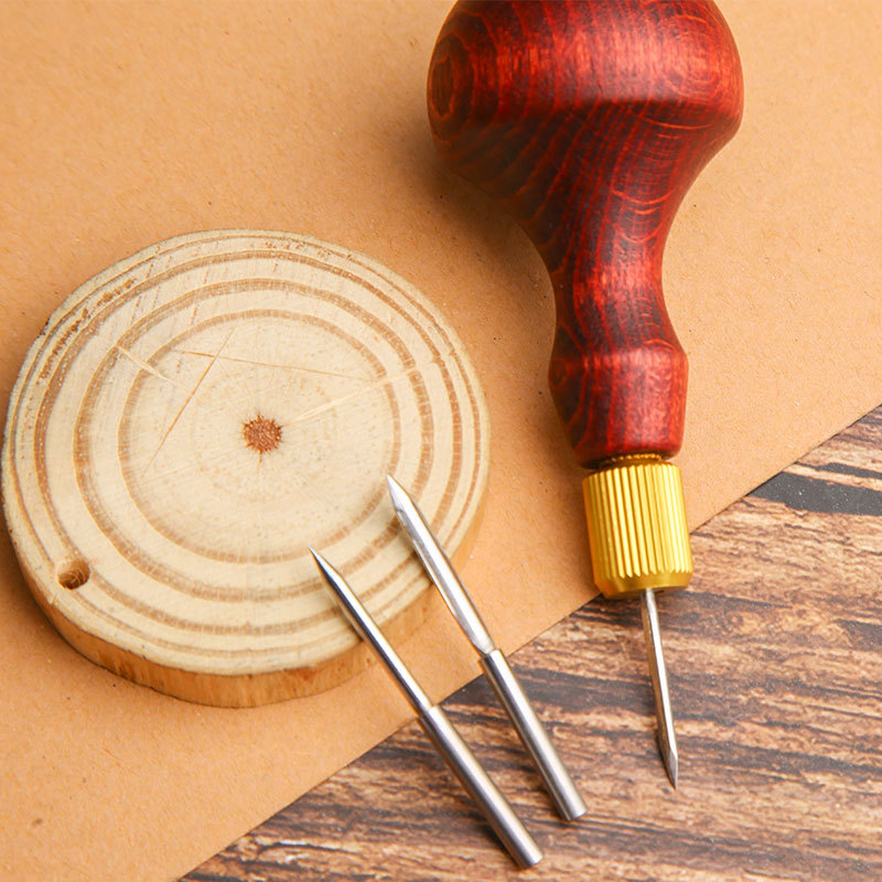 1Set DIY Leather Punch Awl Woo - Punch Needle Handle review and price