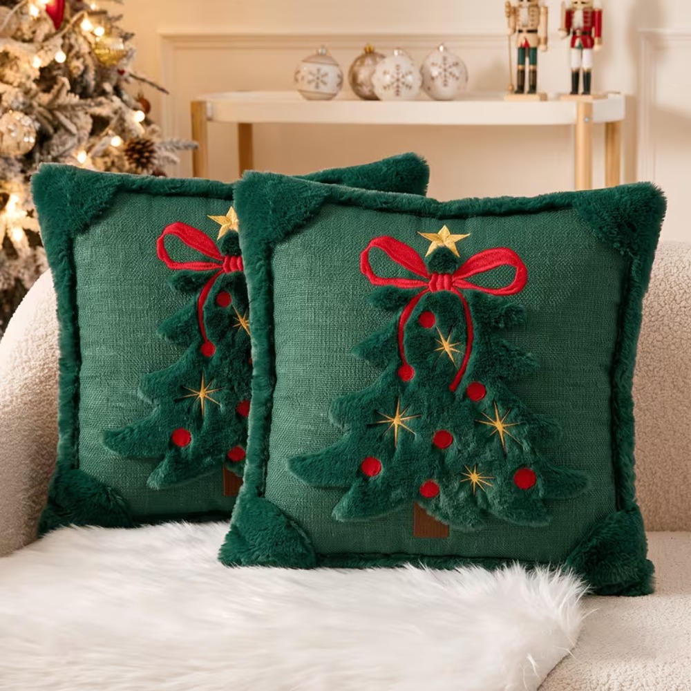 Christmas Tree Throw Pillow Co - Embroidery Xmas Tree review and price
