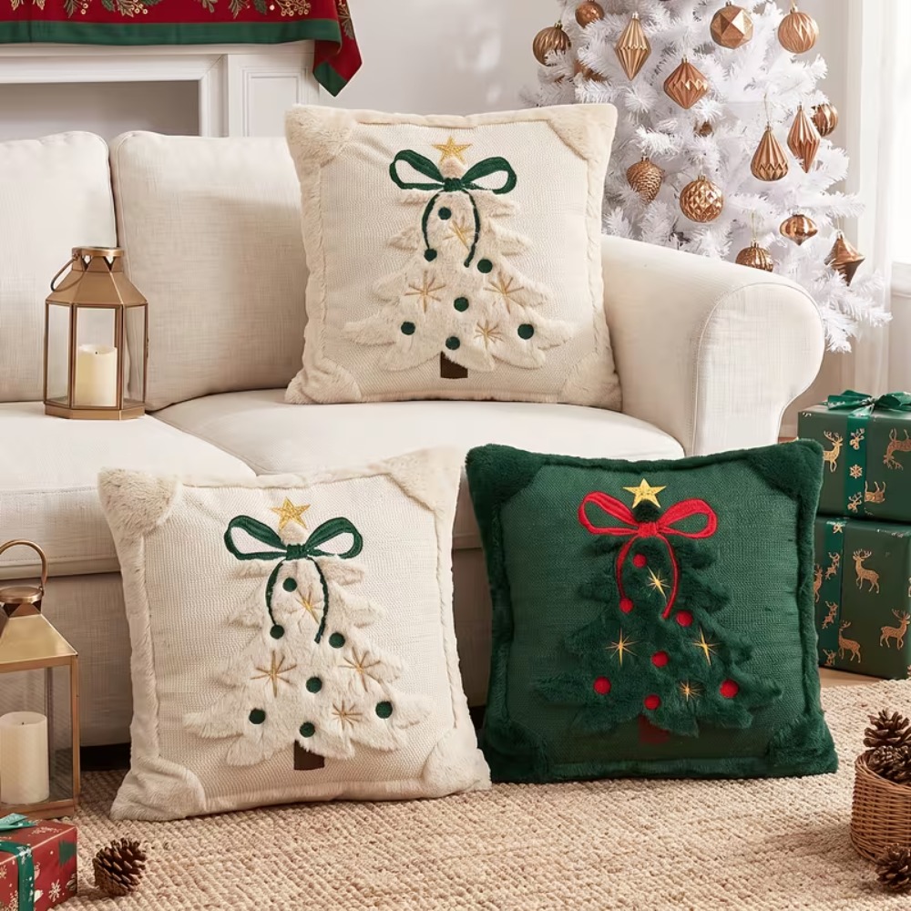 Christmas Tree Throw Pillow Co - Embroidery Xmas Tree review and price