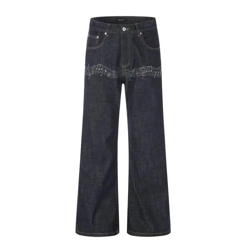 Raw Denim Blue Men's Flared Je - Embroidery Design Love review and price