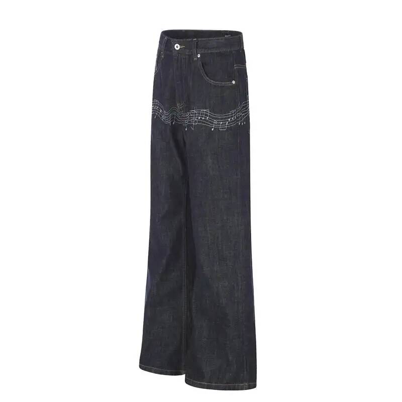 Raw Denim Blue Men's Flared Je - Embroidery Design Love review and price