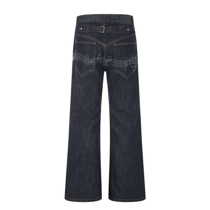 Raw Denim Blue Men's Flared Je - Embroidery Design Love review and price
