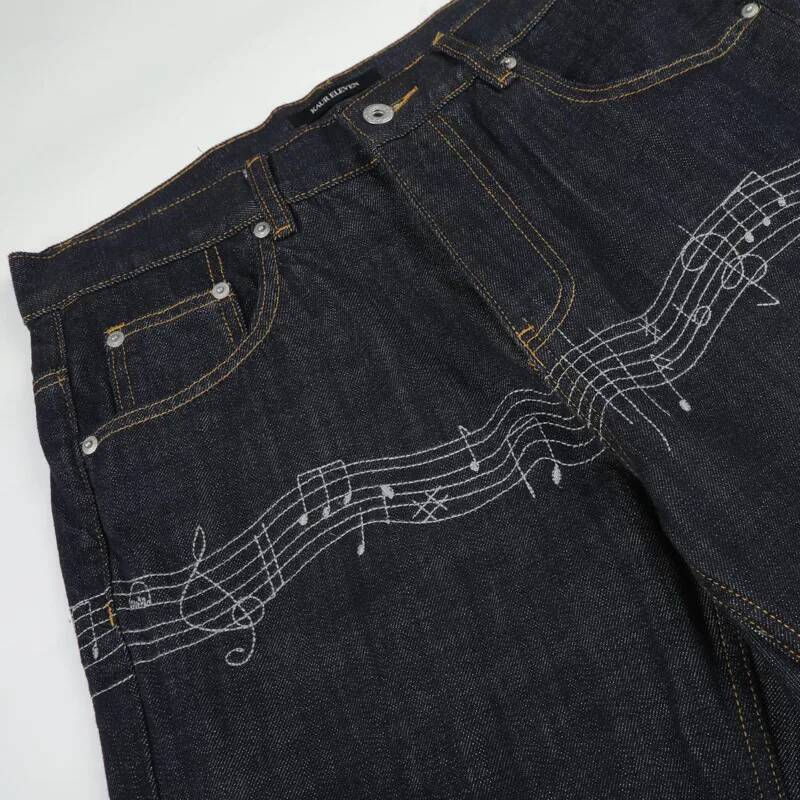 Raw Denim Blue Men's Flared Je - Embroidery Design Love review and price