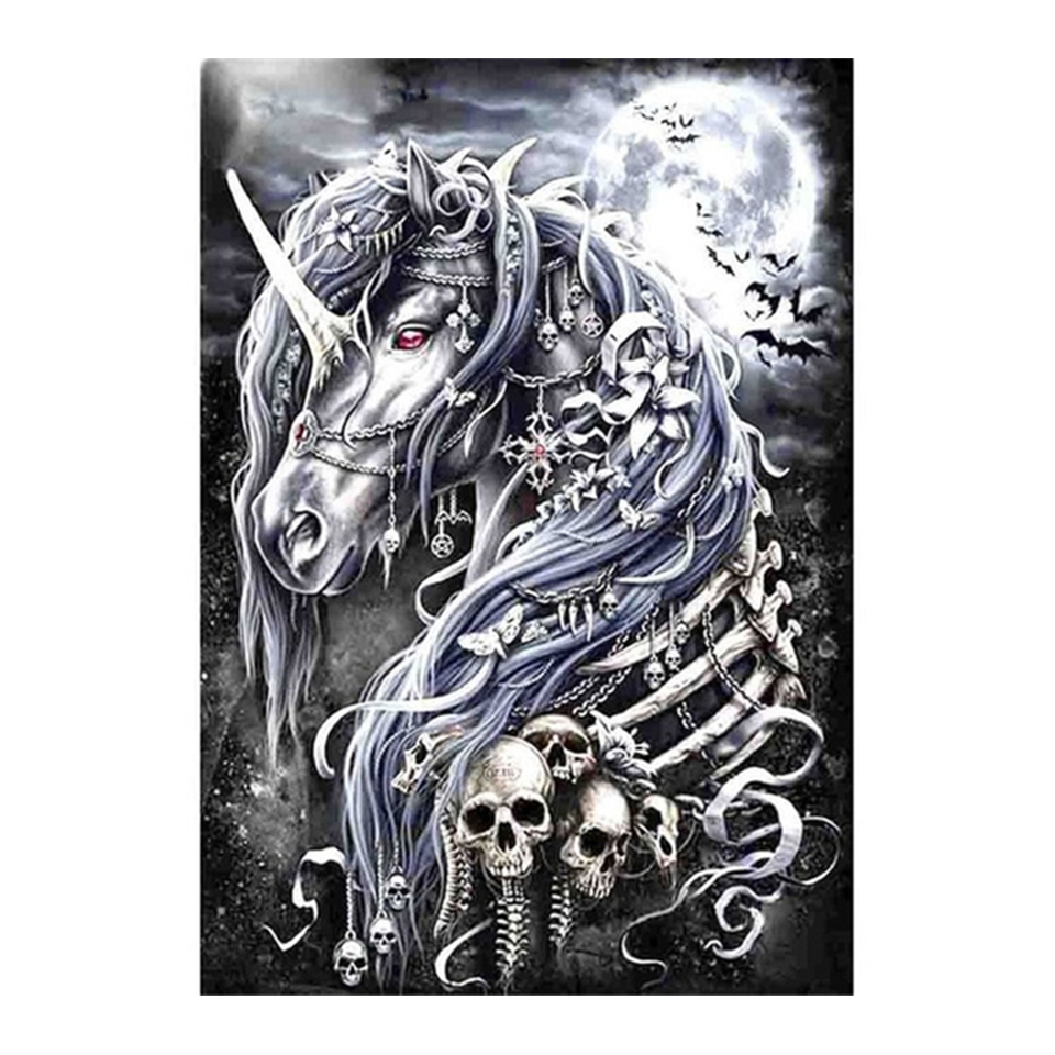 Skull unicorn Full drill Diamo - Embroidery Unicorn review and price