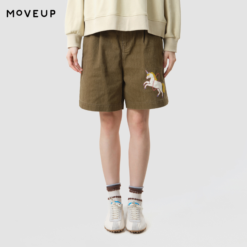 MOVEUP Women's Casual Shorts 2 - Embroidery Unicorn review and price