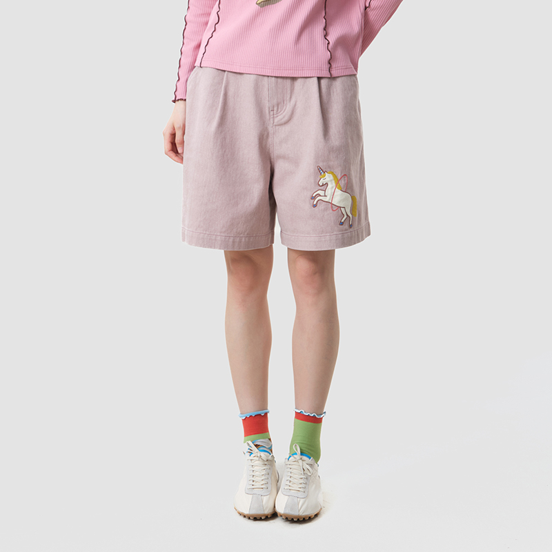 MOVEUP Women's Casual Shorts 2 - Embroidery Unicorn review and price