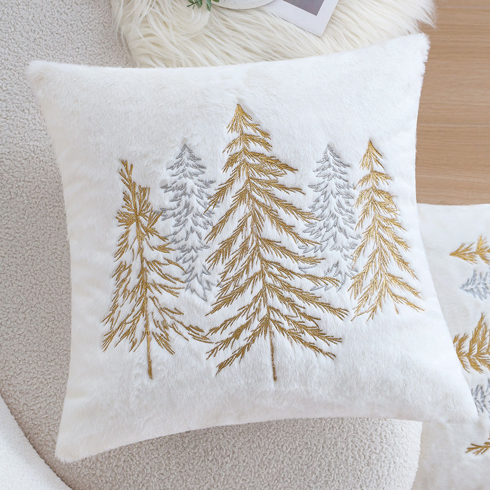 Christmas Faux Rabbit Fur Pill - Embroidery Xmas Tree review and price