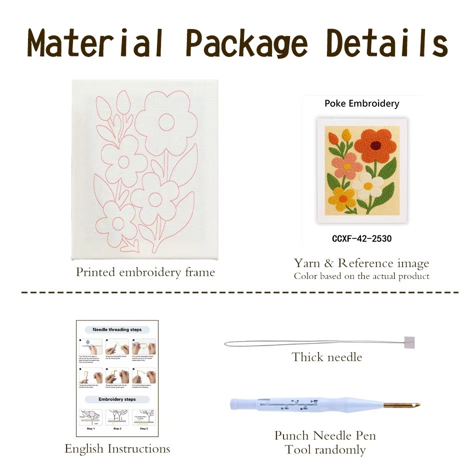 Flower Bouquet punch needle em - Punch Needle Handle review and price